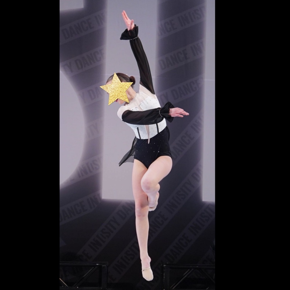 Elegant Black and White Kids Dance Costume